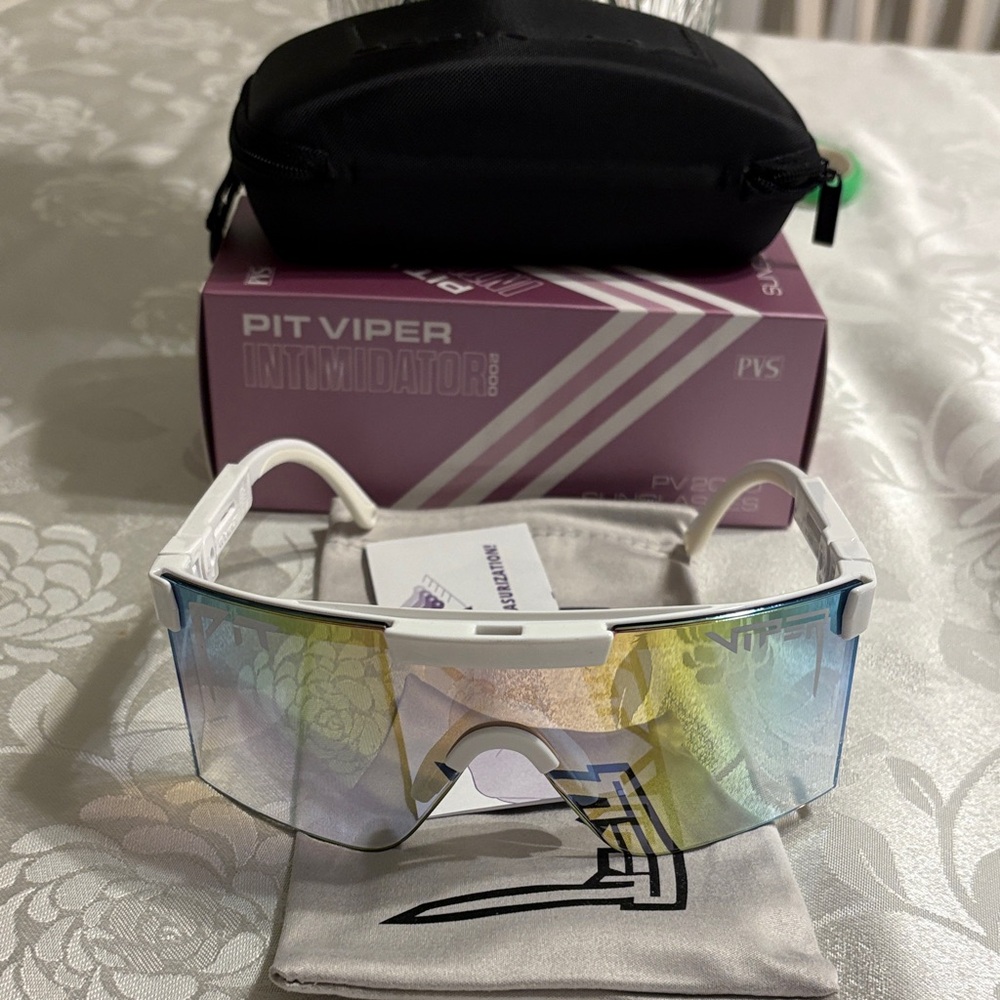 Pit Viper Intimidator Sunglasses White Frame with Iridescent Lens